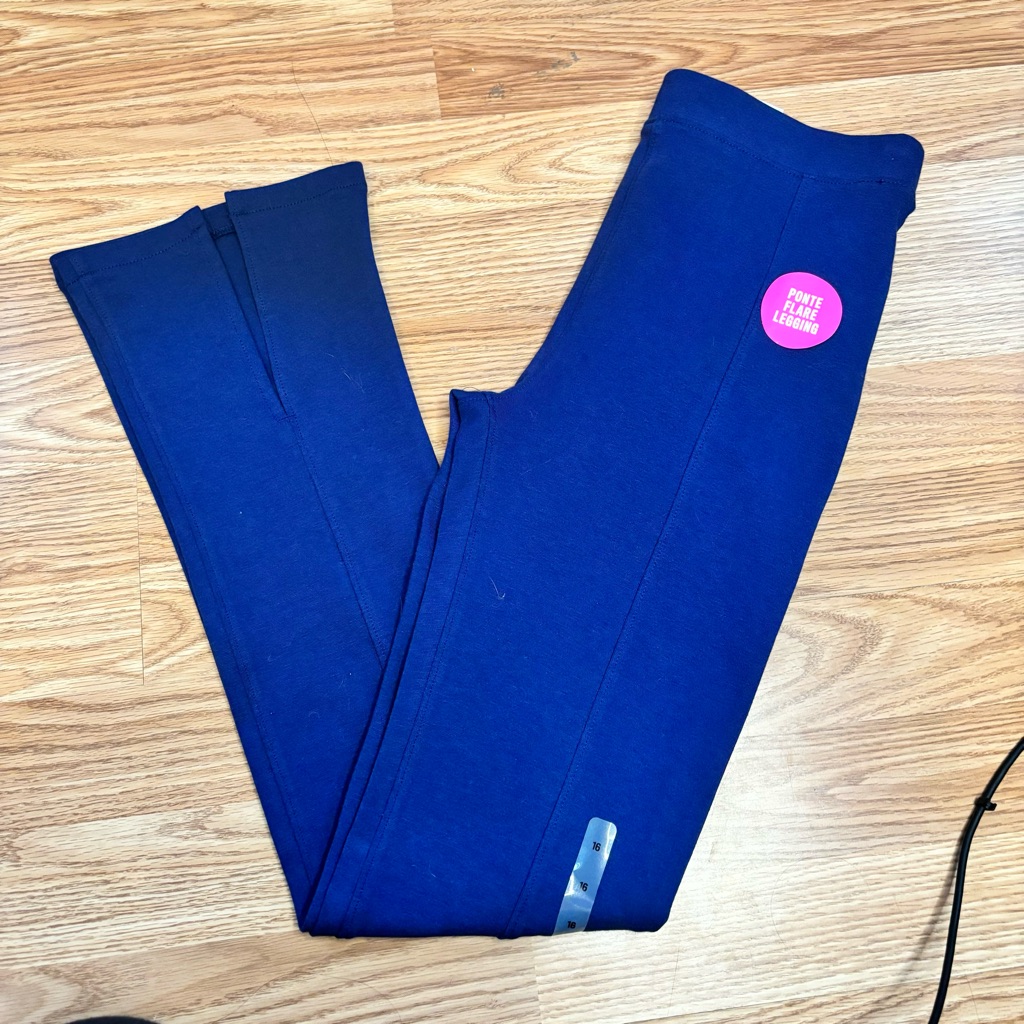 Nwt The Childrens Place Blue Ponte Flare Leggings Size 16